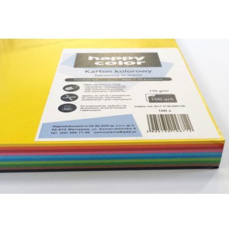 Happy Color Papier ksero A4 170g mix kolorów 100 arkuszy