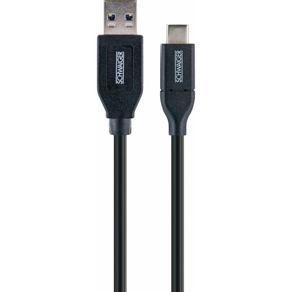 Schwaiger USB-Kabel 3.0 St. A->3.1 Type C 0,5m fekete