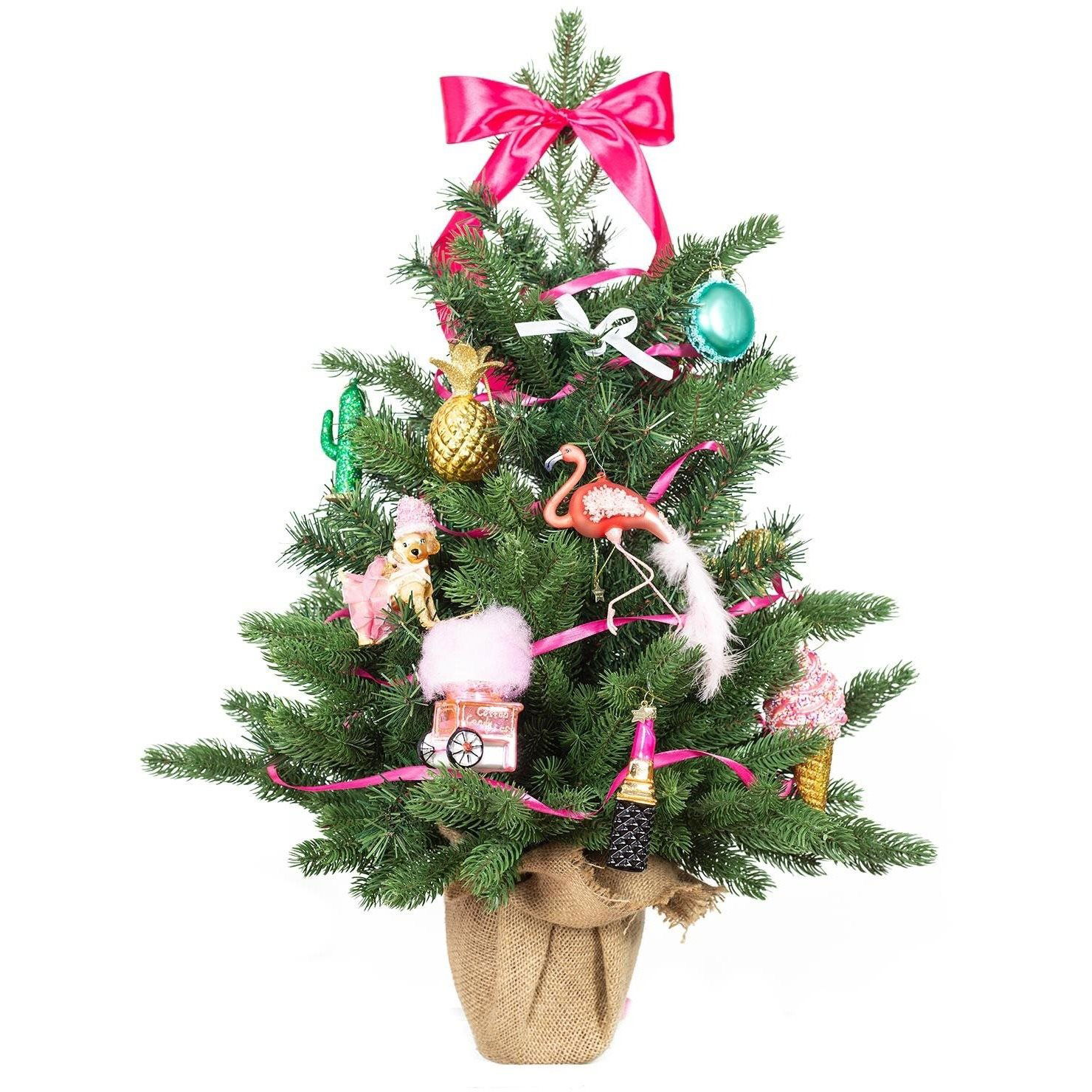 LAALU Díszített karácsonyfa LED világítással - ÉDES KINCS, 11 db dísz, 60 cm (LAU-1314)