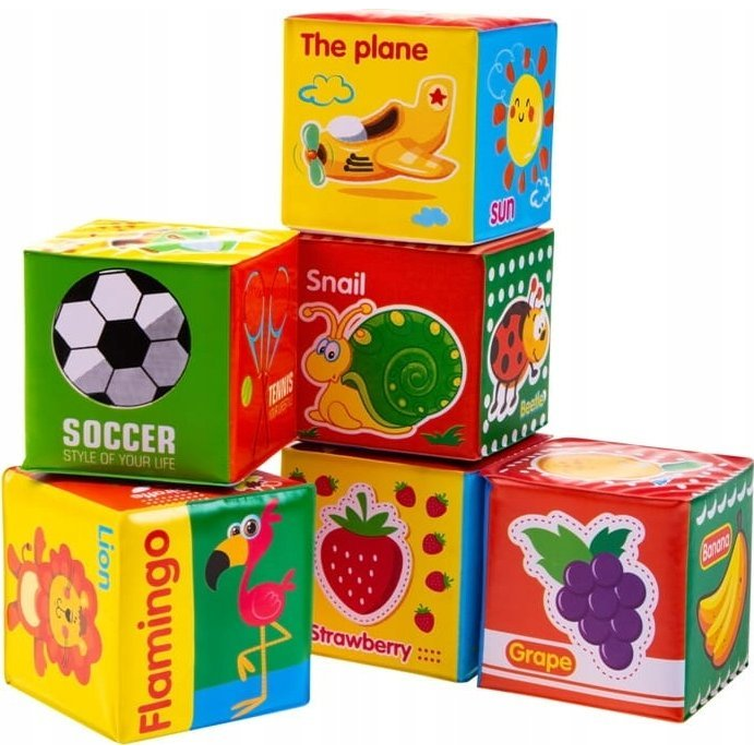 Bocioland Puha Játék Kockák - 6 db (BOCA-120)