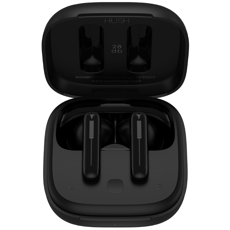 Boompods Bassline Hush TWS Wireless Headset - Fekete (HUABLK)