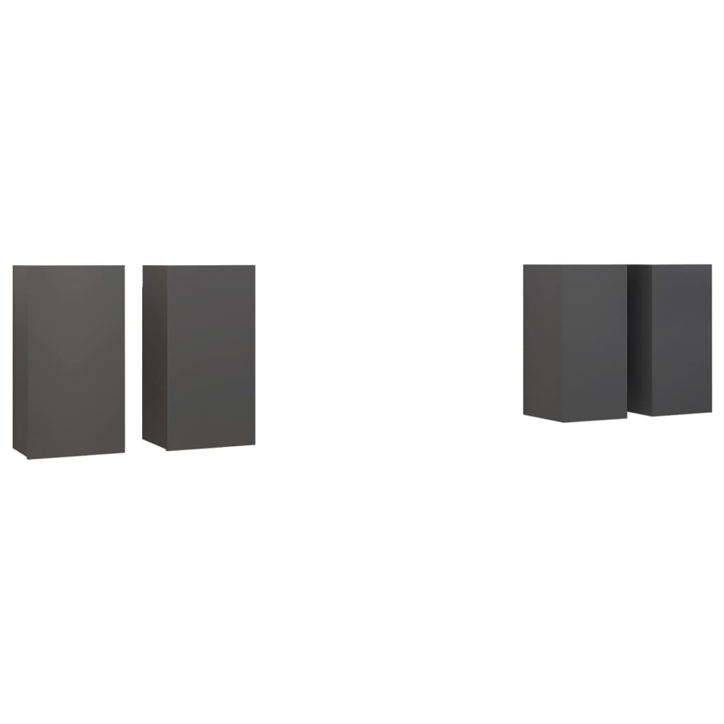 4 db szürke forgácslap TV-szekrény 30,5 x 30 x 60 cm (3078950)