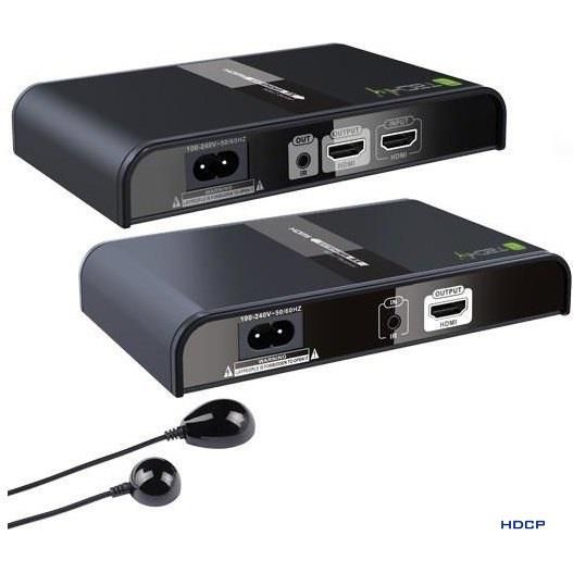 Techly IDATA EXTPL-380P extensor audio/video Transmisor y receptor de señales AV Negro