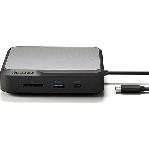 ALOGIC DUCD2 dockingstation Ledningsført USB 3.2 Gen 2 (3.1 Gen 2) Type-C Grå, Sort