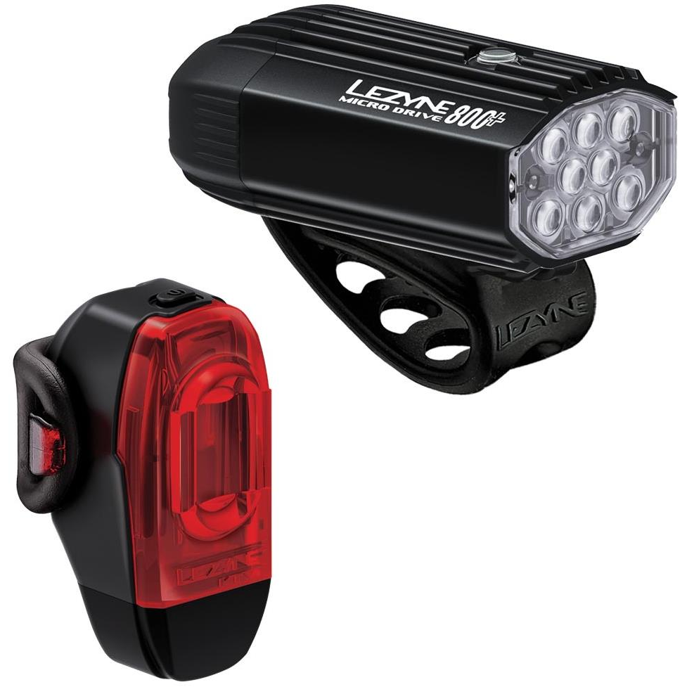 Lezyne Micro Drive 800+ / KTV Drive+ Pair Satin Black / Black (1-LED-2P-V1437)