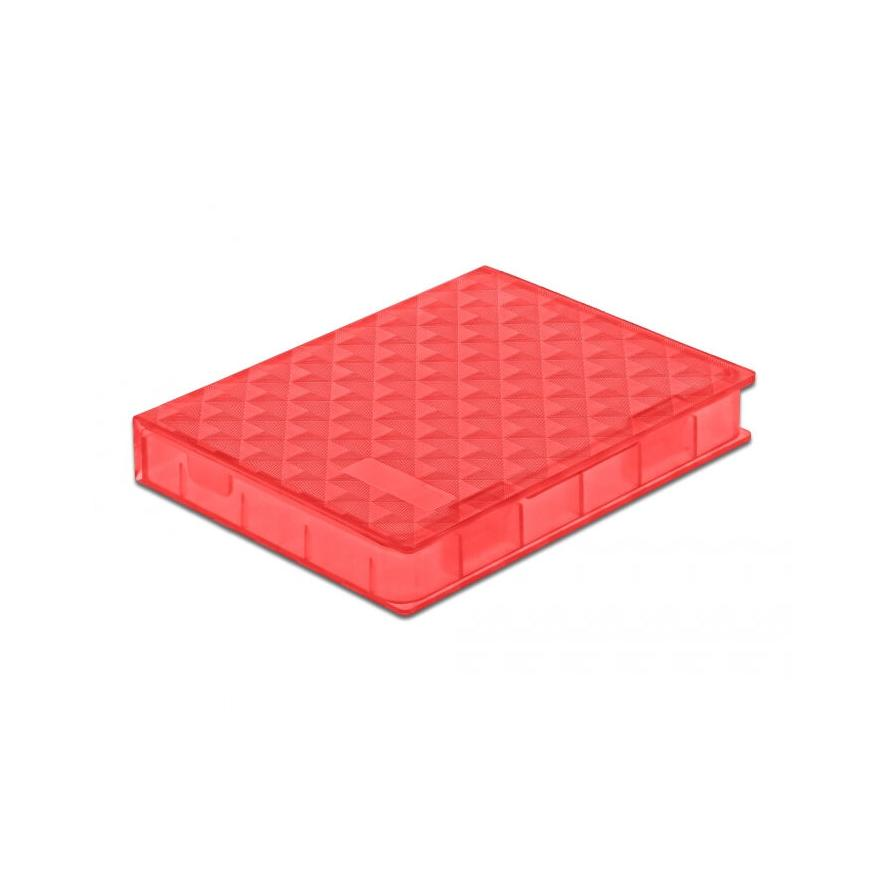 Delock 2.5? HDD / SSD átlátszó védő piros (18370)