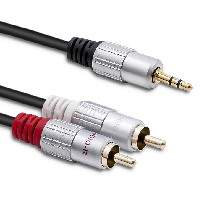 Qoltec 52339 3.5mm Jack apa - 2x RCA apa Kábel (1m) (52339)
