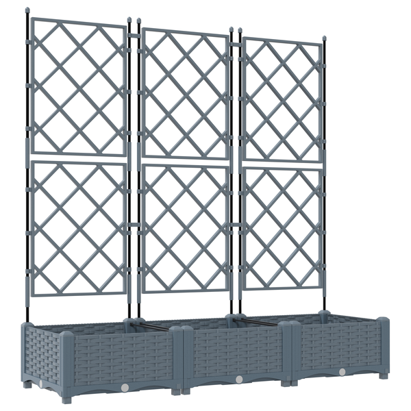 Trellis Cserép 3 db Világosszürke 120x40x125.5 cm