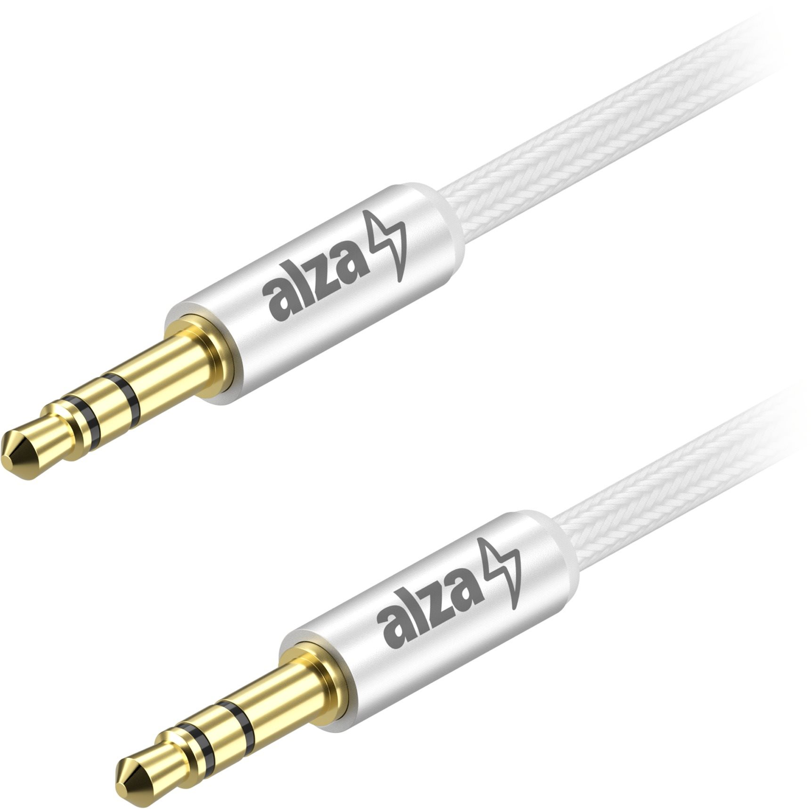 AlzaPower Alucore Audio 3,5 mm Jack (M) to 3,5 mm Jack (M), 1m - ezüst (APW-CBA3JM01S)