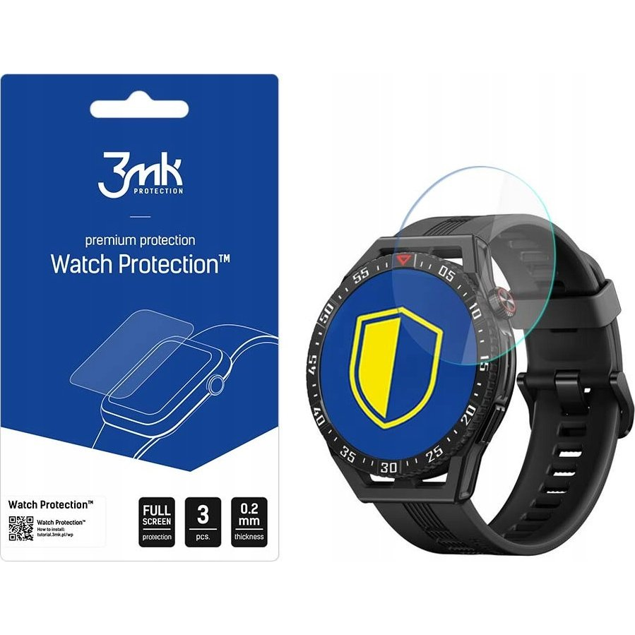 Set 3 folii de sticla hibrid, 3mk, pentru Huawei Watch GT 3 SE