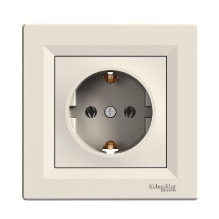 Schneider EPH2900123 ASFORA csavaros/kerettel 2P+F csatlakozóaljzat bézs (EPH2900123)