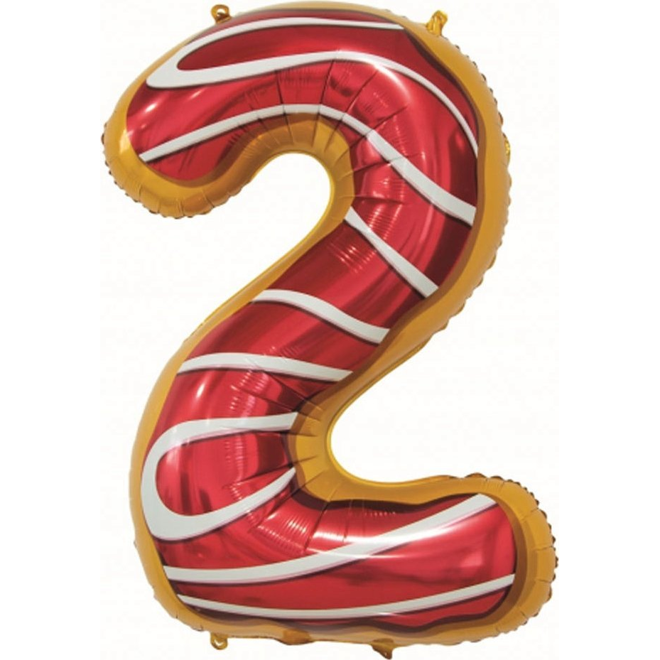 Süti Mintás 2-es Cookie Szám Fólia Lufi - 78 cm (GODA2369)