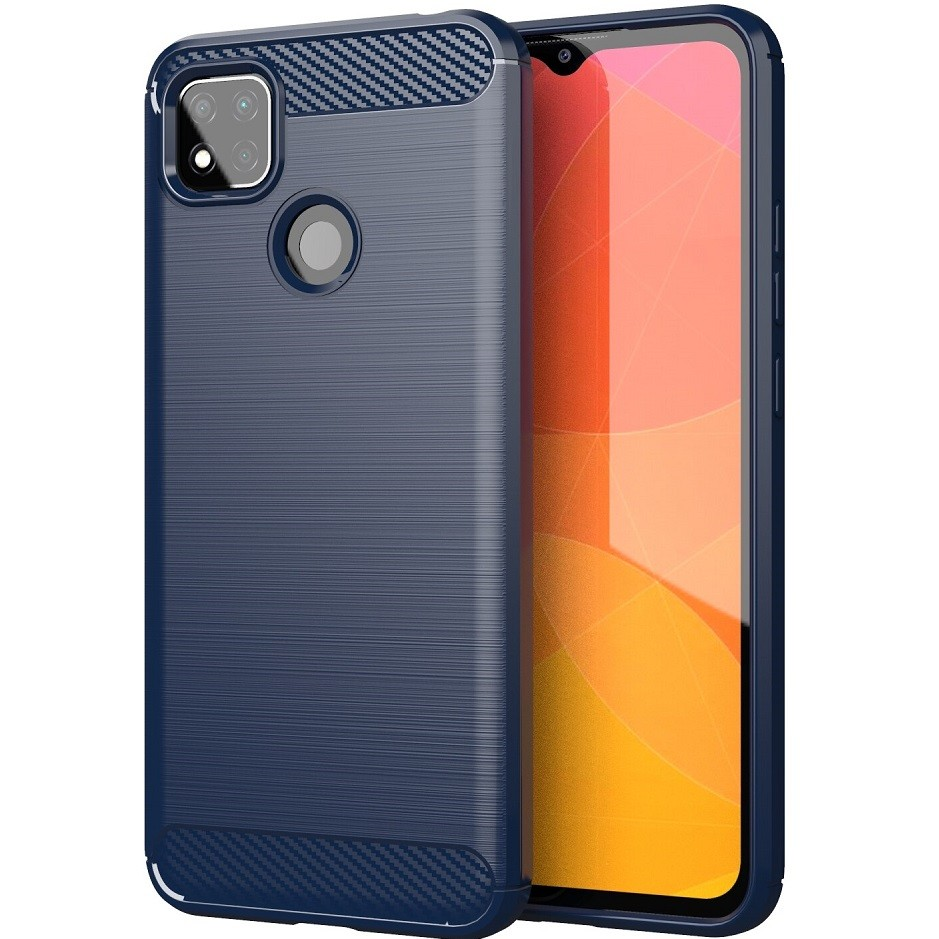 Huawei Y7 Pro (2019), Szilikon tok, közepesen ütésálló, szálcsiszolt, karbon minta, sötétkék (95923)