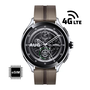 Смарт часовник Xiaomi Watch 2 Pro, 4G LTE, сребрист калъф, кафява кожена каишка