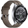 Смарт часовник Xiaomi Watch 2 Pro, 4G LTE, сребрист калъф, кафява кожена каишка