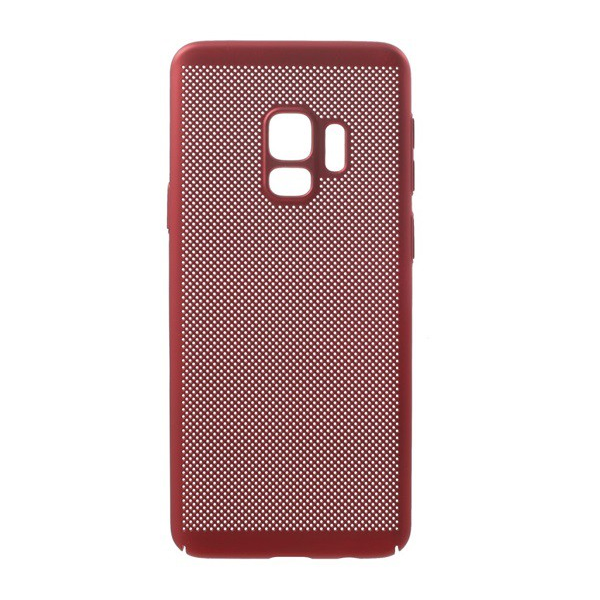 Műanyag telefonvédő (gumírozott, lyukacsos minta) PIROS [Samsung Galaxy S9 (SM-G960)] (5996457749515)