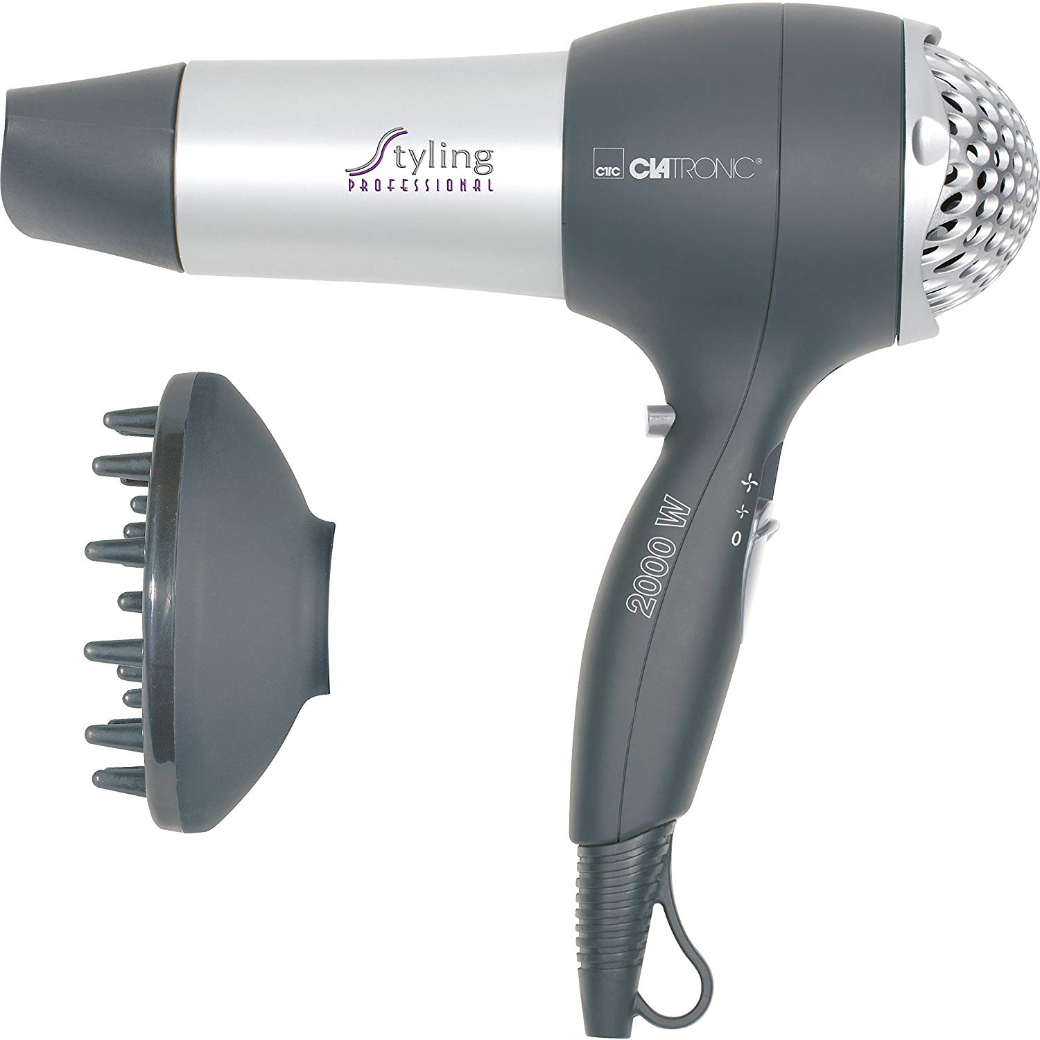 FÉN NA VLASY S IONIZÁCIOU DIFUZÉR RÝCHLE SUŠENIE 2000W CLATRONIC (HTD 3055)