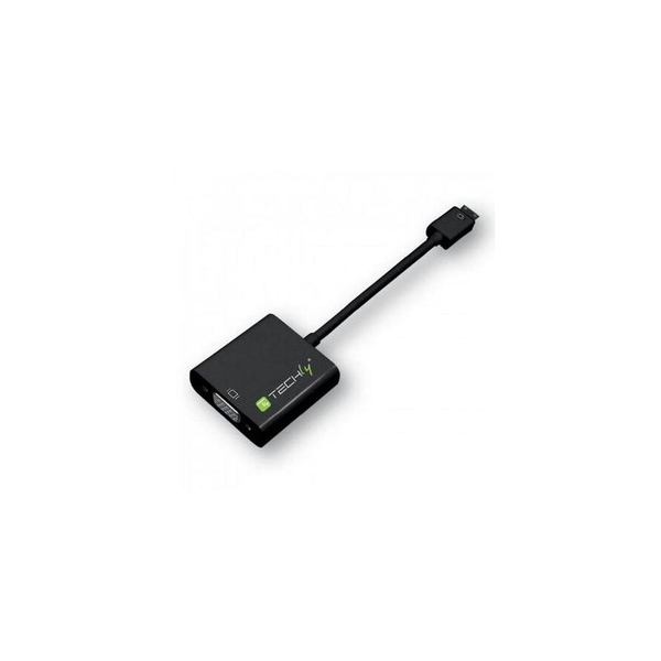Techly IDATA HDMI-VGA4 videokabel adapter VGA (D-Sub) HDMI Type C (Mini) Sort