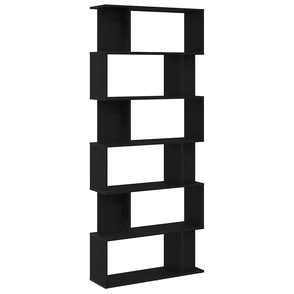 fekete tölgy szerelt fa könyvespolc 80x24x190,5 cm (862399)