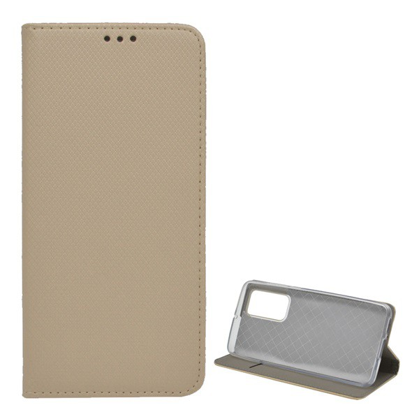 Tok álló, bőr hatású (FLIP, oldalra nyíló, asztali tartó funkció, rombusz minta) ARANY [Huawei P40] (5996457954230)