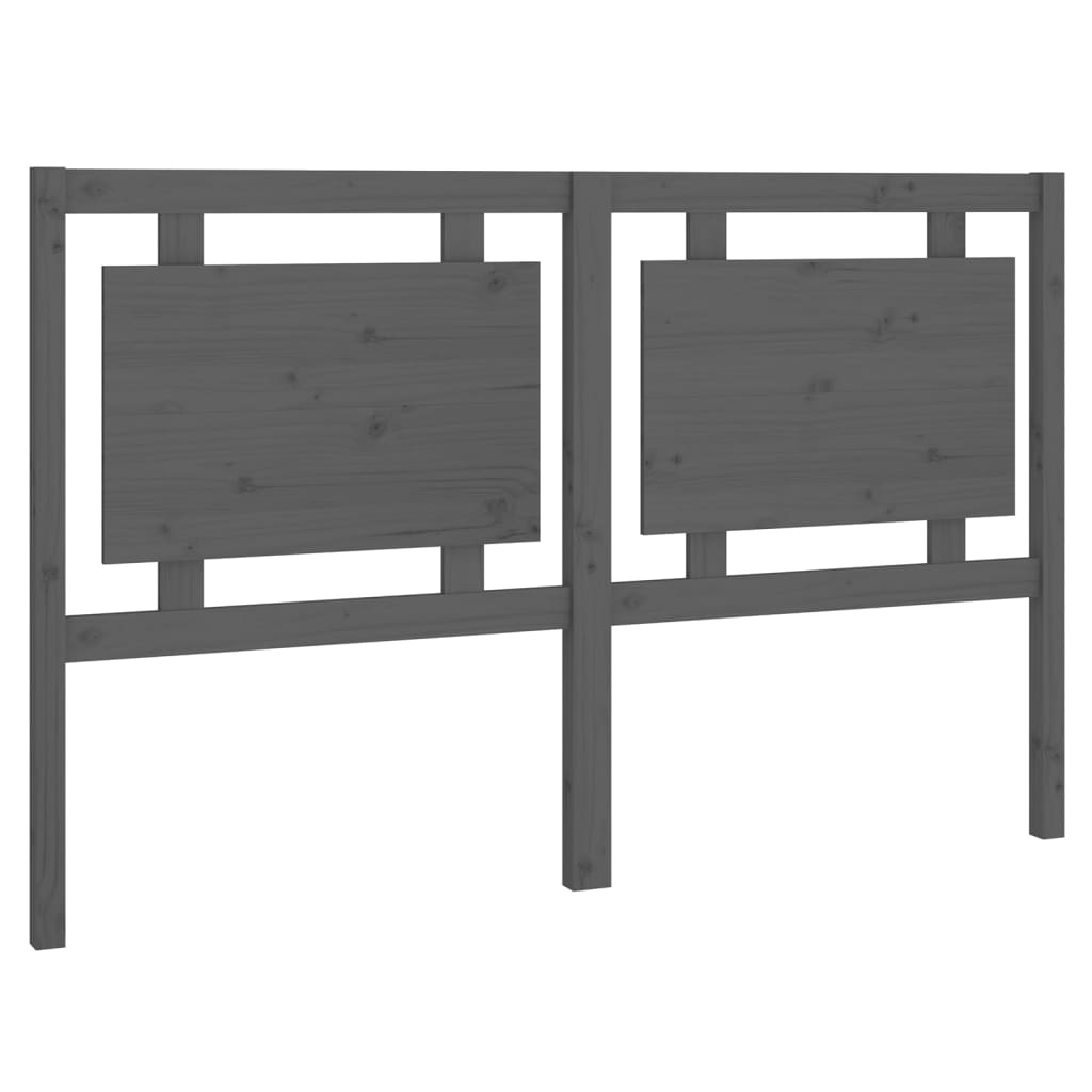 szürke tömör fenyőfa ágyfejtámla 155,5x4x100 cm (817947)