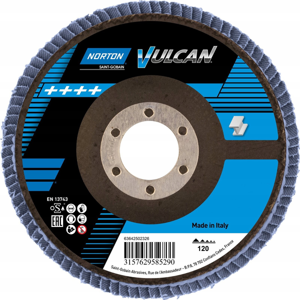  Norton Clipper Tarcza lamelkowa FLD FDTF 125x22 R842 NOR P120 VULNZ EU