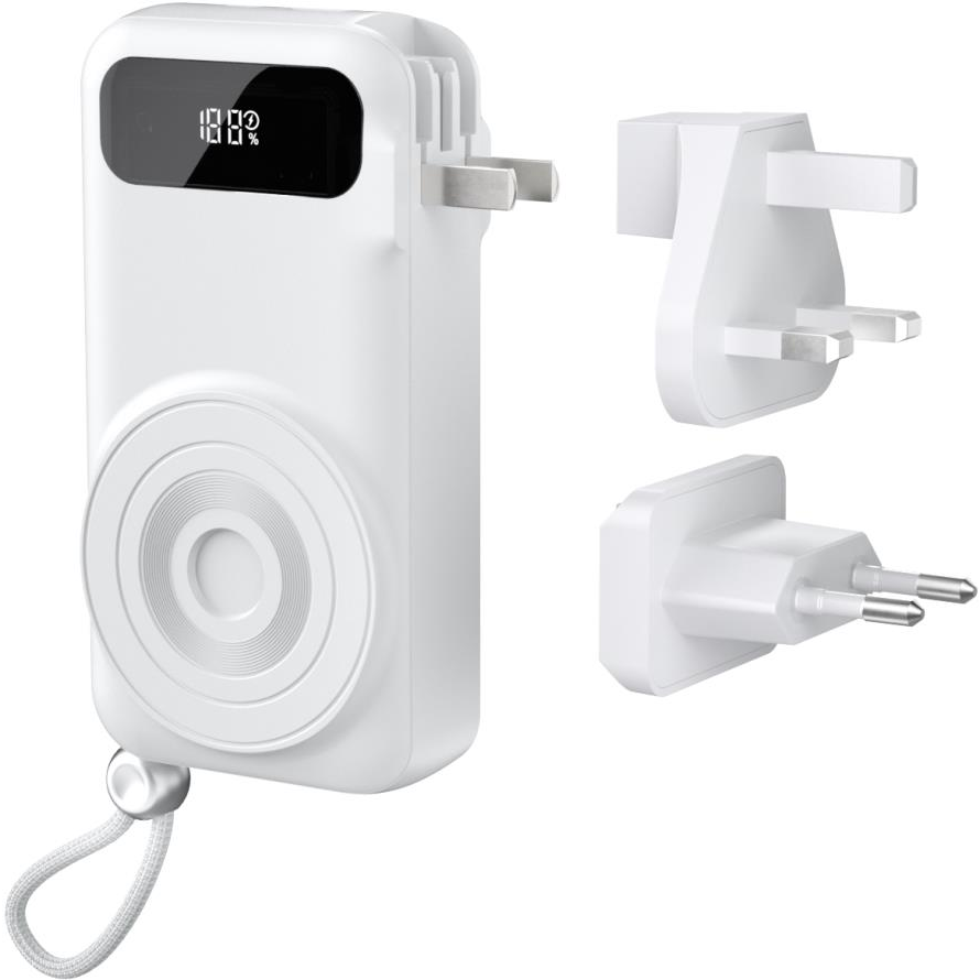 Vention 5-in-1 10000mAh Travel Power Bank 22.5W White LED Display Type (FHXW0)