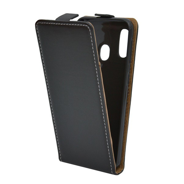 Стоящ кожен калъф Gigapack за Samsung Galaxy A20e, черен