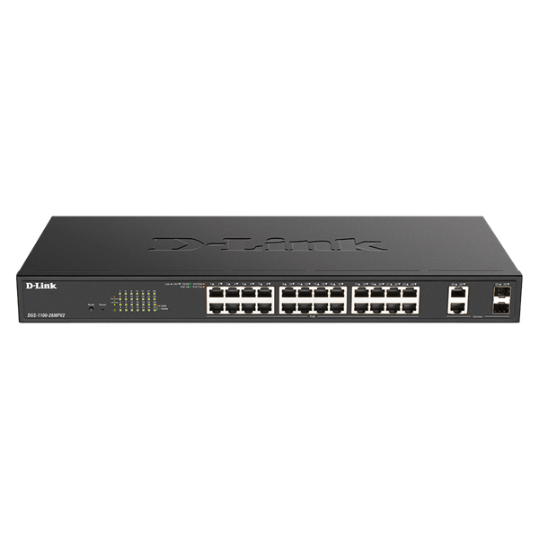 D-Link DGS-1100-26MPV2 netwerk-switch Managed L2 Gigabit Ethernet (10/100/1000) Power over Ethernet (PoE) Zwart