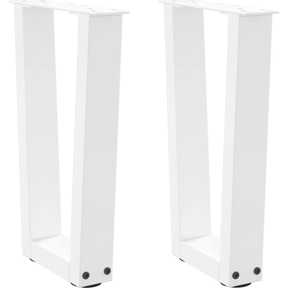 Étkezőasztal lábak V-alakú 2 db fehér 28x(42-43,3)cm acél (4012621)