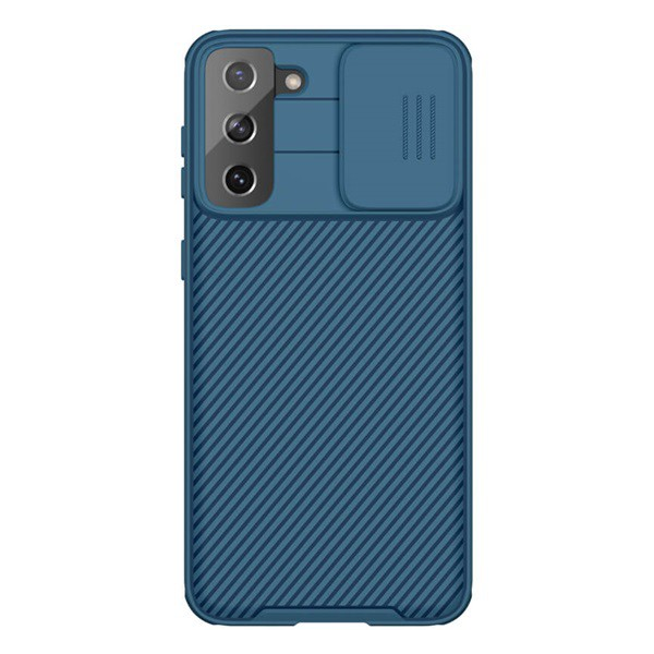 NILLKIN CAMSHIELD PRO műanyag telefonvédő (szilikon keret, közepesen ütésálló, kamera védelem, csíkos minta) SÖTÉTKÉK [Samsung Galaxy S21 Plus (SM-G996) 5G] (5996591029320)