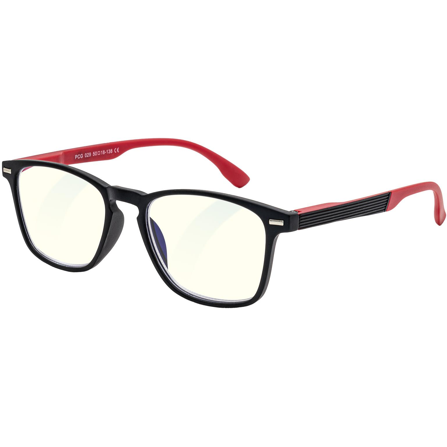 GLASSA Blue Light Blocking Glasses PCG 029, +0,00 dio, black and red (8592857291004)