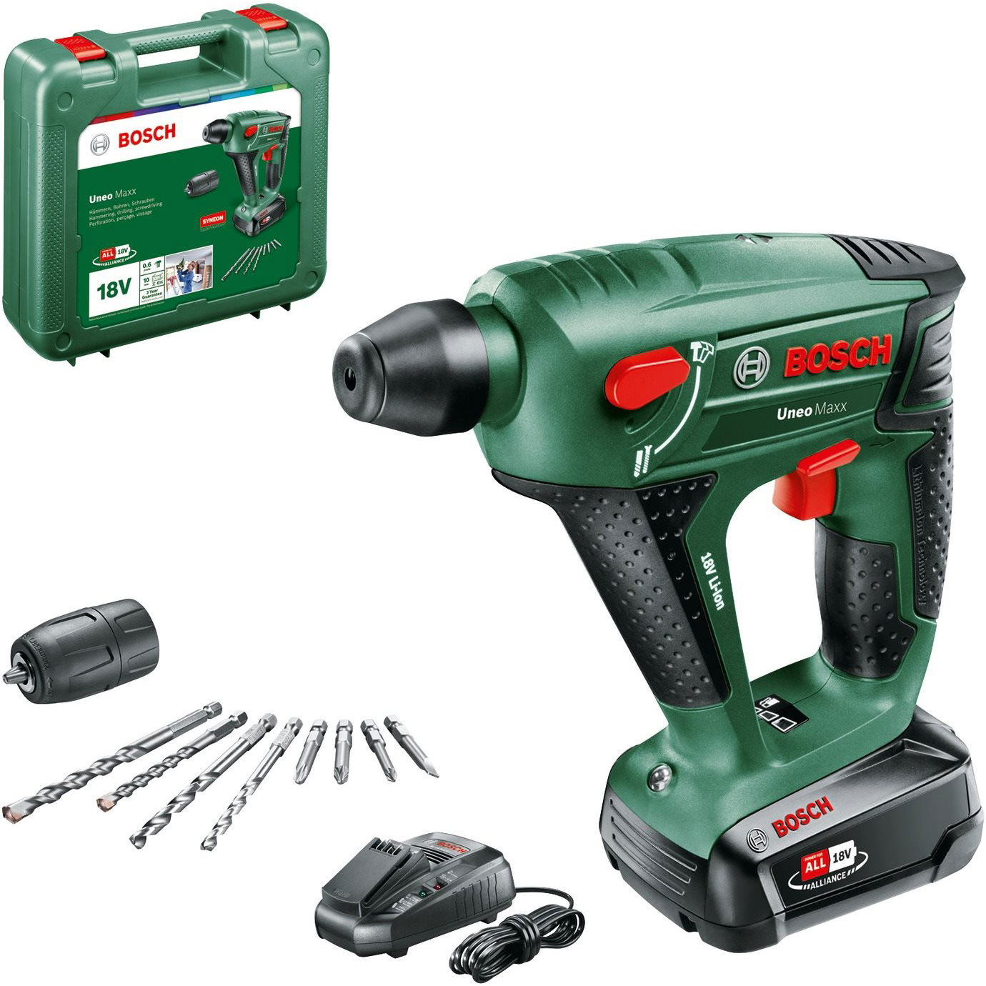 Bosch Uneo Maxx 18 Li akkus fúrókalapács, 2,5 Ah-s akkumulátorral (060395230F) (060395230F)