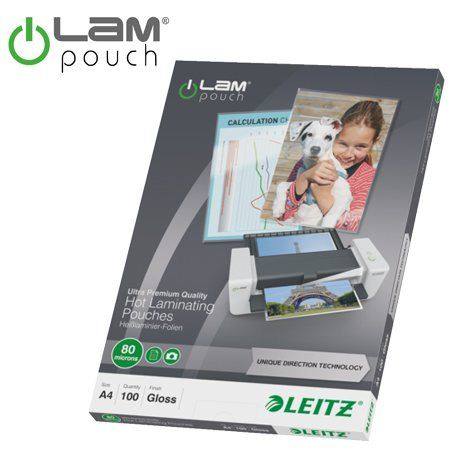 LEITZ Meleglamináló fólia, 80 mikron, A4, fényes, UDT technológiával (E74780000) (E74780000)