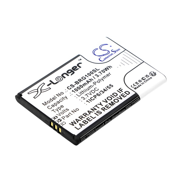 Cameron Sino Li-Polymer akku (3,7V / 1000mAh, Brondi 1ICP6/34/55 kompatibilis) FEKETE (CS-BRG100SL)