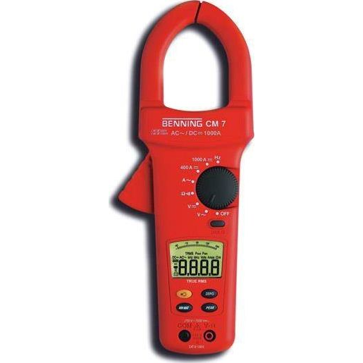 AC/DC árammérő True RMS (valódi effektív érték mérő) lakatfogó multiméter 1000A AC/DC Benning CM 7 (BG044059)