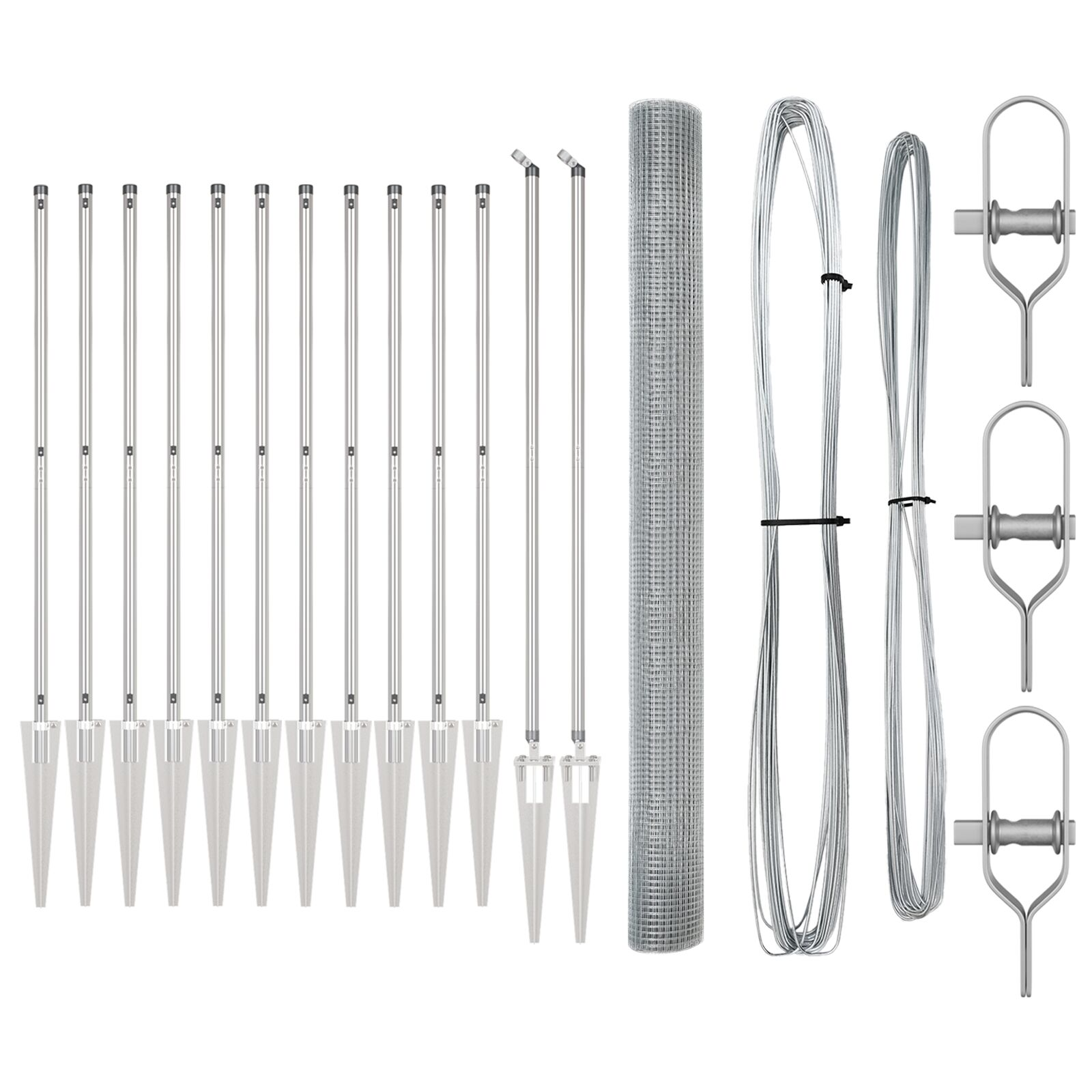 Hegesztett Drótháló Kerítés 13 Cölöppel 1.5x25 m Horganyzott Acél (3351973)