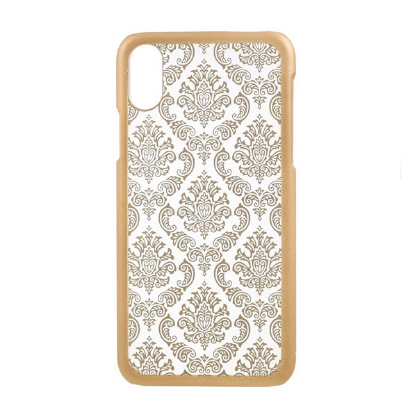 Műanyag telefonvédő (damaszkuszi virág minta) ARANY [Apple iPhone XS 5.8] (5996457722464)