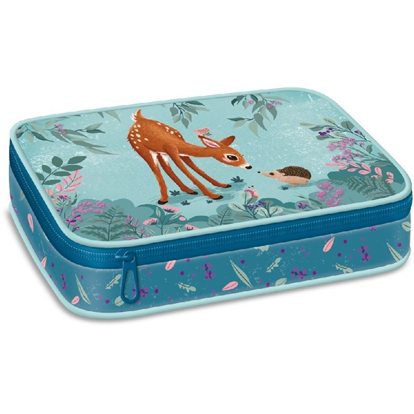 Ученически несесер с един цип на две нива Ars Una My Secret Garden, Без съдържание, 22 x 16 x 4 см, Многоцветен