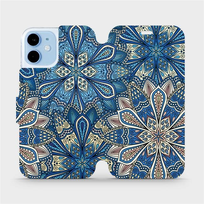 Flip case for Apple iPhone 12 mini - V108P Blue mandala flowers (5903516372911)
