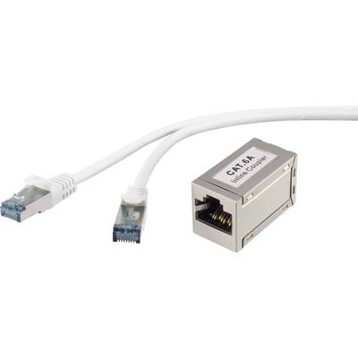 RJ45 Hálózat Hosszabbítókábel CAT 6A S/FTP 15.00 m Szürke Védővel, Lángálló Renkforce (RF-3829260)