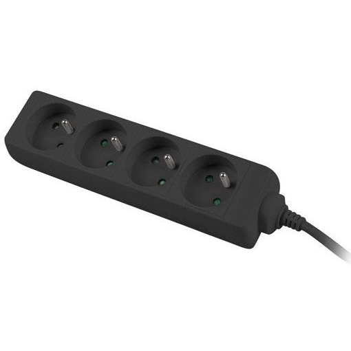 PremiumCord Hosszabbító kábel 230 V, 2 m, 4 csatlakozóaljzat, fekete (ppa4-02bk)