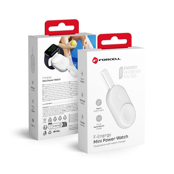 Baterie externă Forcell F-energy Mini Apple Watch 1200mAh albă