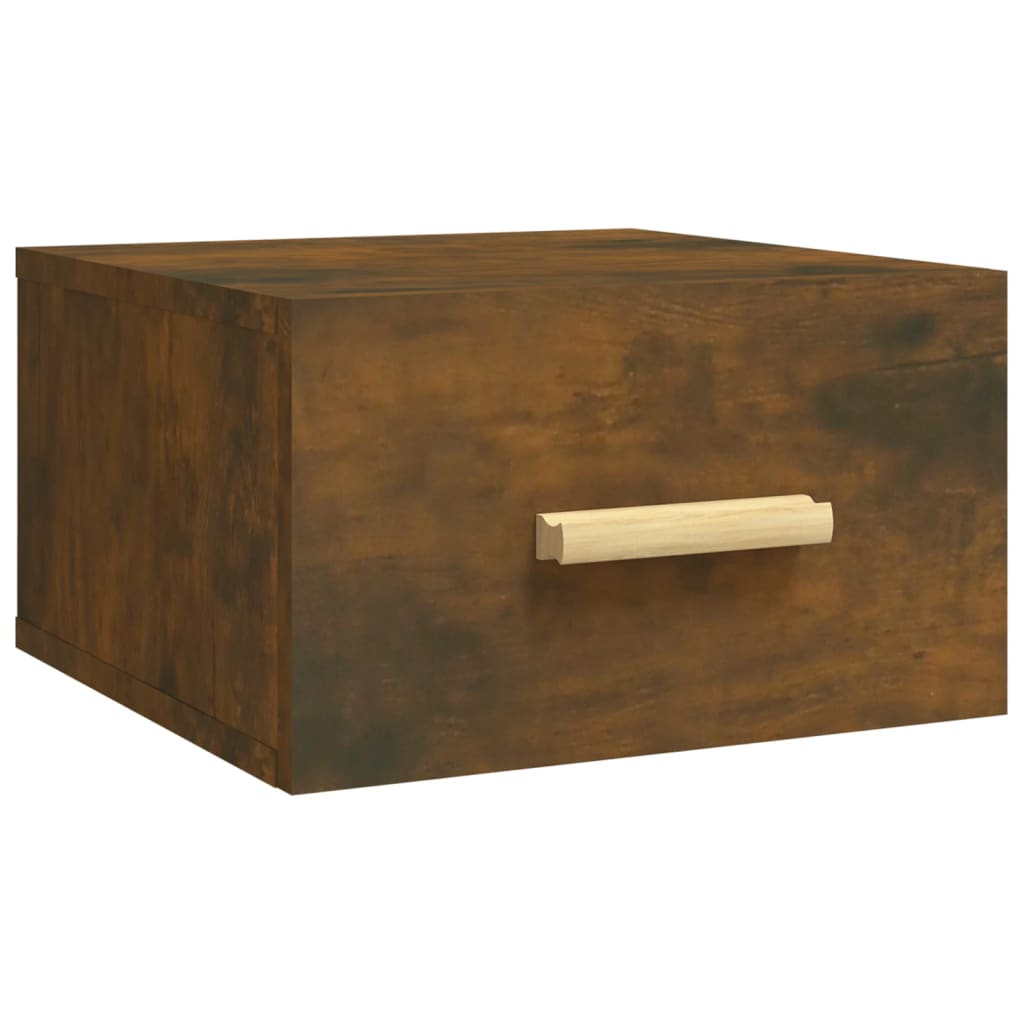 füstös tölgyszínű falra szerelhető éjjeliszekrény 35x35x20 cm (817573)