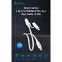 Devia Smart Series 60W+27W PD Type-C/Type-C + Lightning adat- és töltőkábel 1.2m- fehér