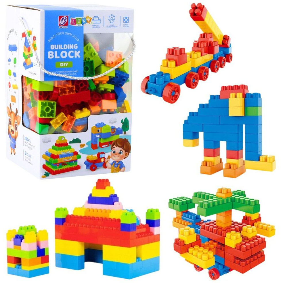 Lean Toys 3D Színes Építőkocka Készlet 260 db (23518)