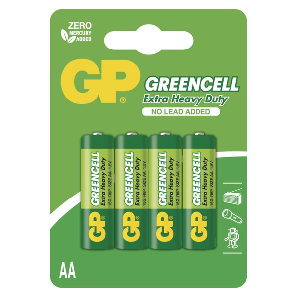 Greencell AA GP baterija 15G (R6P) - 4 kosi