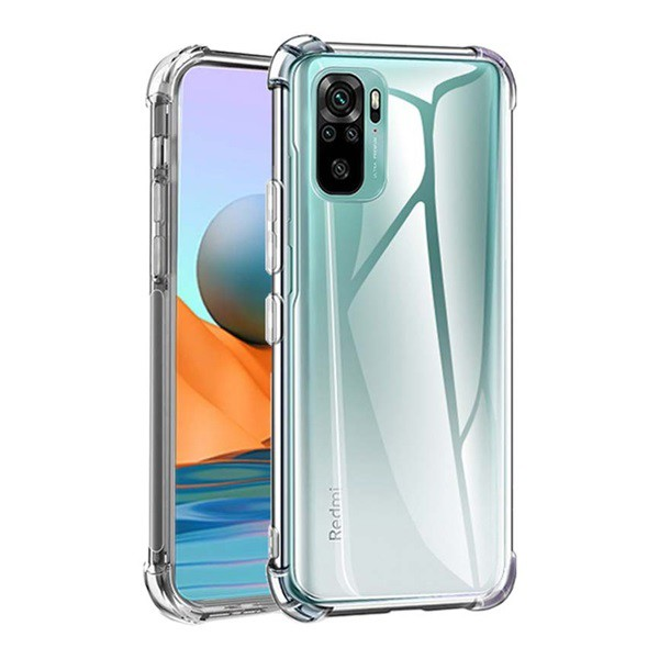 Пластмасов протектор за телефон Xiaomi Redmi Note 10 / 10S Roar Jelly Armor (силиконова рамка, средно устойчив на удар, ъгъл с въздушна възглавница) Прозрачен