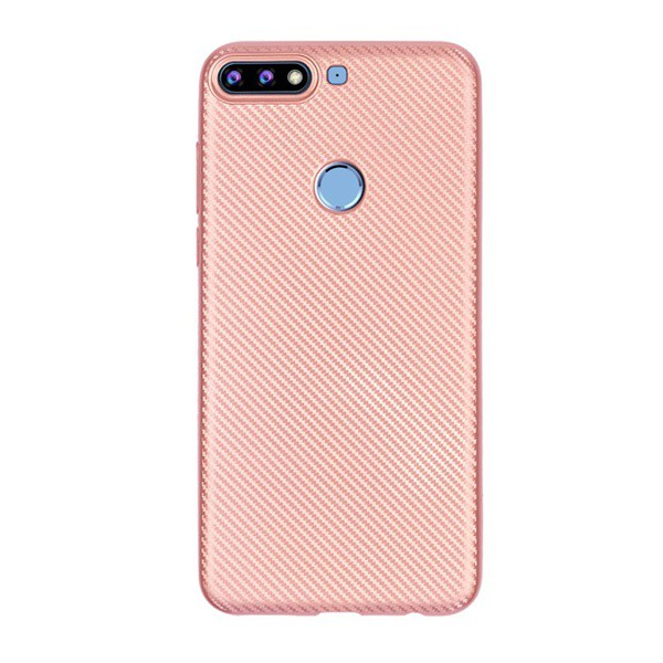 Szilikon telefonvédő (karbon minta) ROZÉARANY [Huawei Y7 Prime 2018 (Y7 2018)] (5996457797134)