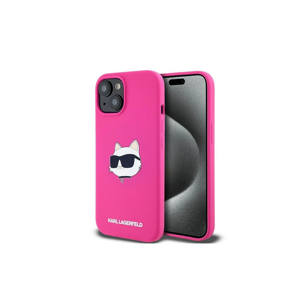 Karl Lagerfeld KLHMP15MSCHPPLF iPhone 15 Plus / 14 Plus készülékhez 6.7" Silicone Choupet tok fukszia
